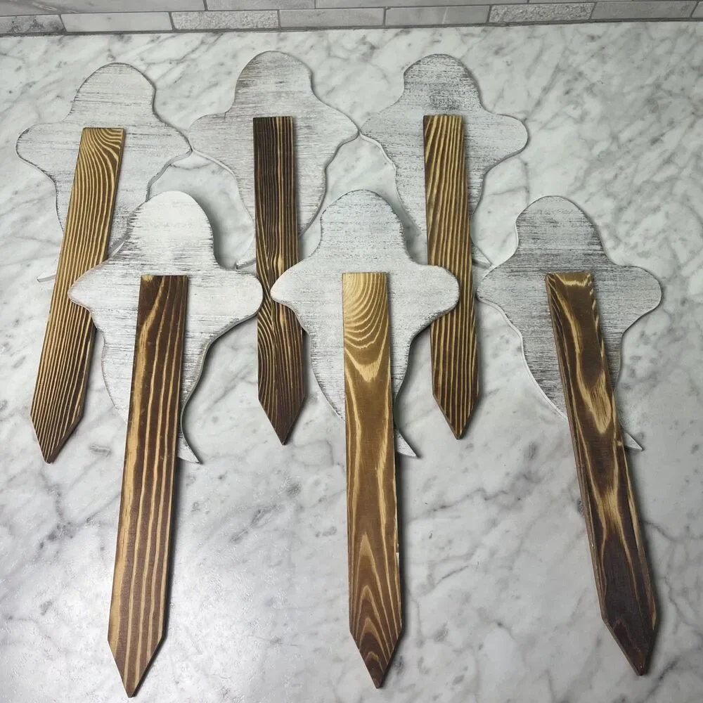 Halloween Ghost Yard Stakes - 6PCS Rustic/ Distressed Ghost Lawn Decorations